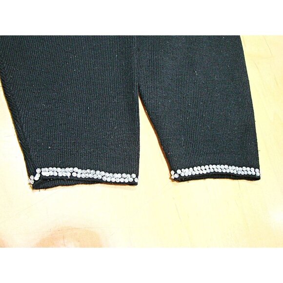 Womens Vintage Y2k Regency Collection Rhinestones Bow Black Classy Sweater Sz L - Picture 11 of 12